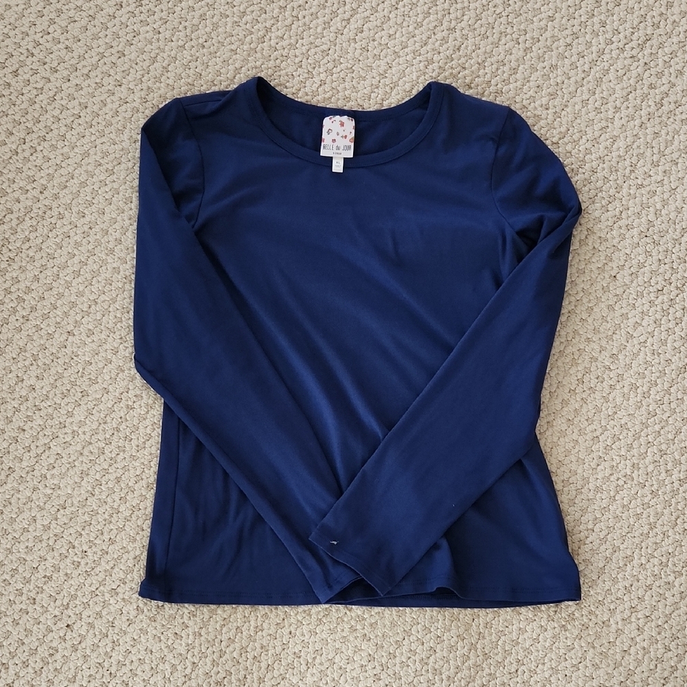 Navy Blue Long Sleeve Top